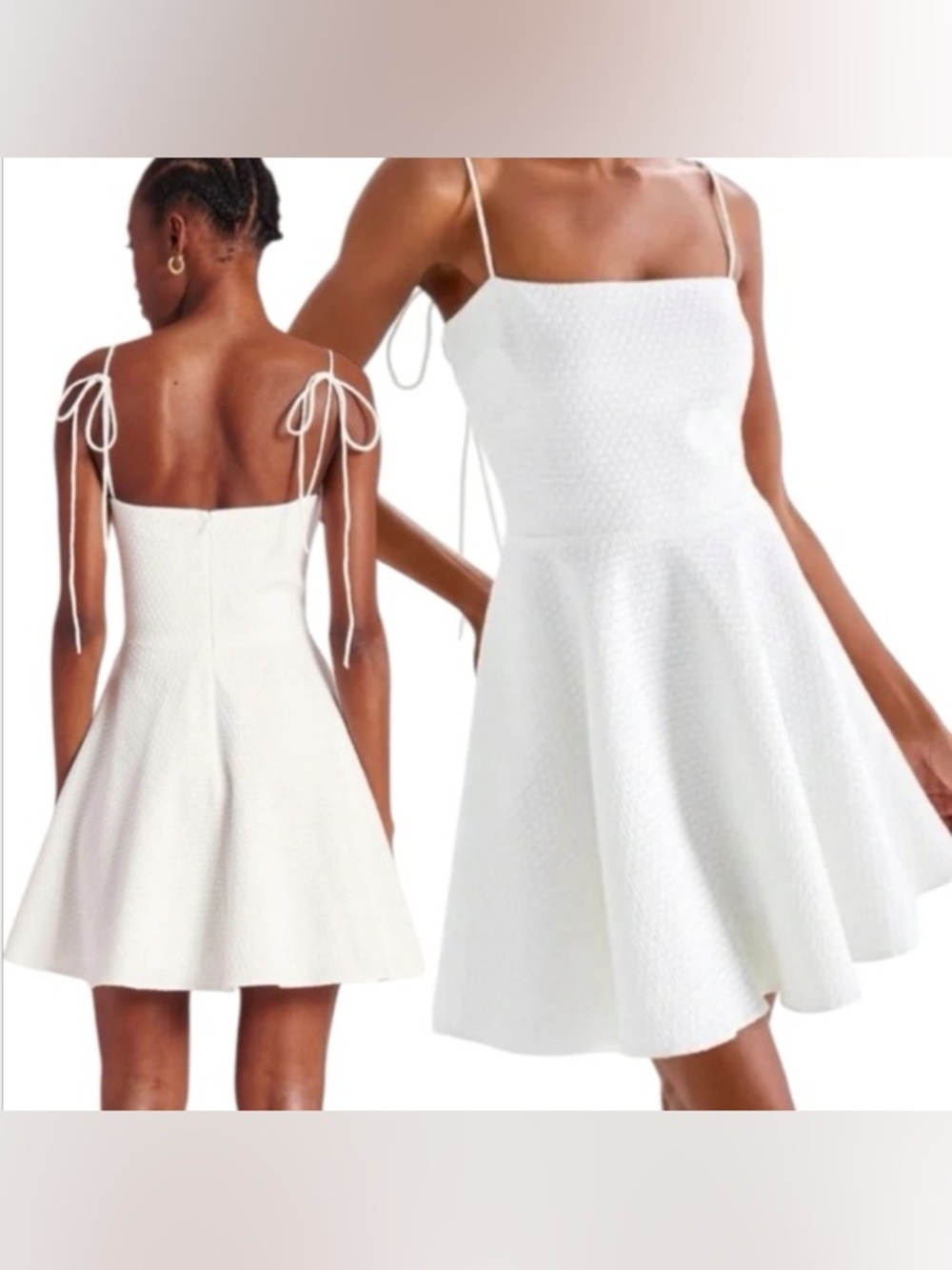 Amanda Uprichard Starlett white cotton-blend jacquard dress bridal graduation